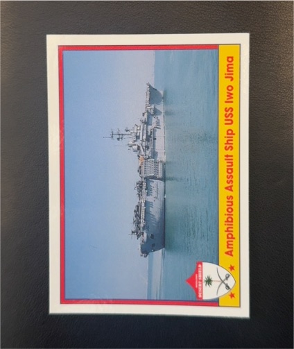 1991 Pacific Operation Desert Shield #59 Amphibious Assault Ship USS Iwo Jima — front