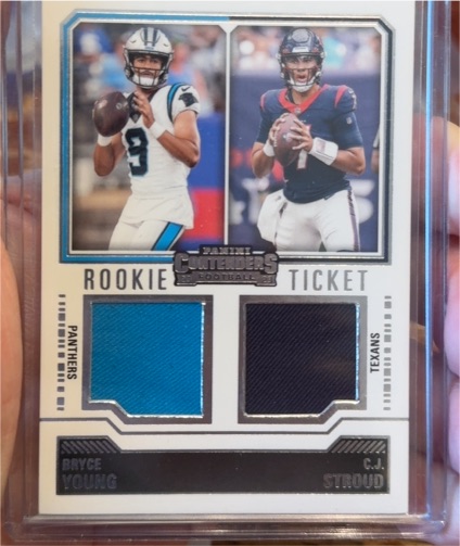 2023 Panini Contenders Rookie Ticket Dual Patch #DS-1 Bryce Young / C.J. Stroud — front