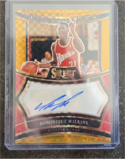 2024 Panini Select Signatures Gold Prizm #SIG-WIL Dominique Wilkins — front