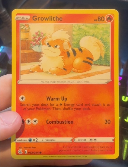 2021 Pokémon Fusion Strike #032 Growlithe — front
