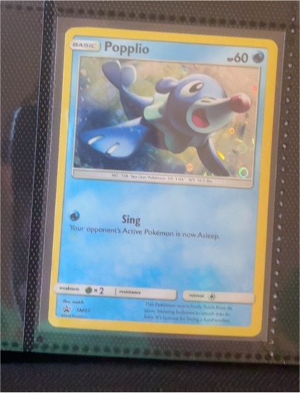 2016 Pokémon SM03 Popplio Black Star Promo — front