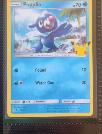 2021 McDonald's Pokemon #23 Popplio — front