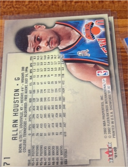 2002 Fleer Allan Houston #101-02 New York Knicks — front