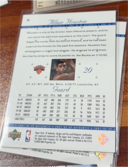 2001-02 Upper Deck SP Authentic #58 Allan Houston — front