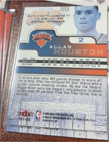 2000-01 Fleer #01-02 Allan Houston — front
