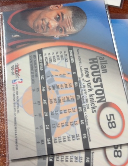 2000 Fleer Ultra #58 Allan Houston — front