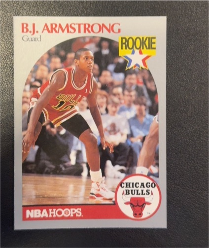 1990 NBA Hoops #60 B.J. Armstrong Rookie Card — front