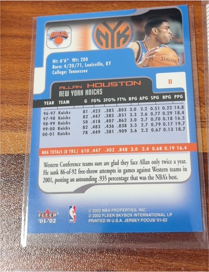 2001-02 Fleer #111 Allan Houston — front