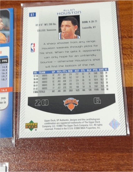 2002 Upper Deck #61 Allan Houston — front