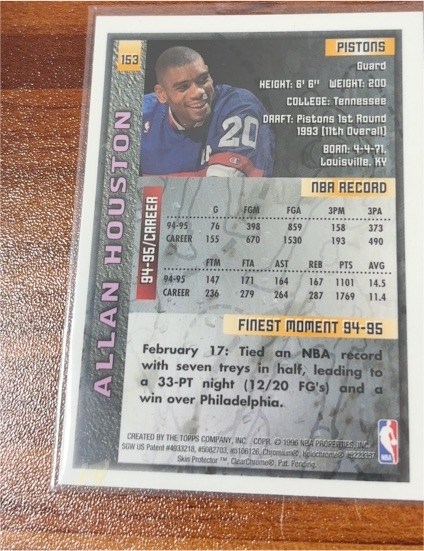 1994 Topps #153 Allan Houston — front