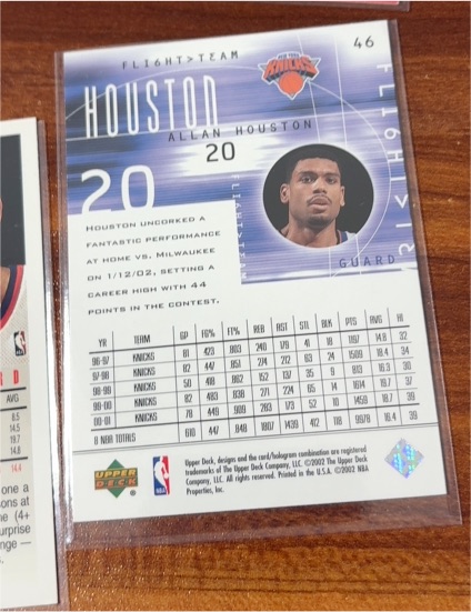 1996 Upper Deck #46 Allan Houston — front