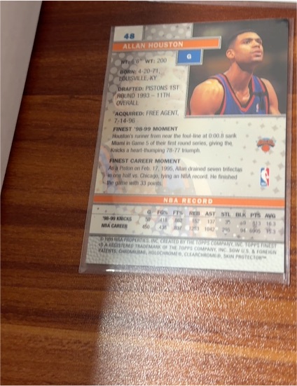 1996-97 NBA Hoops #226 Allan Houston — front