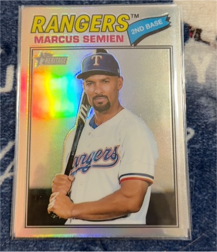 2025 Topps Heritage #400 Marcus Semien Chrome Texas Rangers — front
