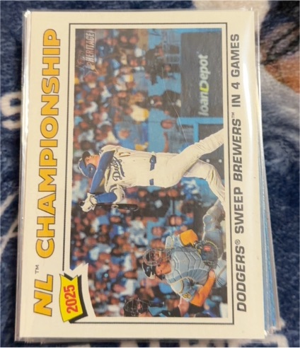 2025 Topps Heritage #277 Shohei Ohtani NL Championship Dodgers Sweep Brewers — front