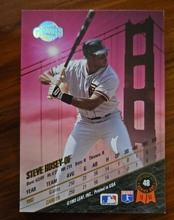 1993 Leaf #48 Steve Hosey — front