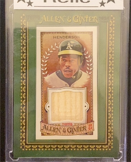 2024 Topps Allen & Ginter Mini Framed Relics #MFR-RHE Rickey Henderson — front