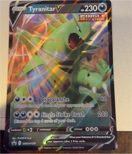 2021 Pokémon TCG Sword & Shield Battle Styles #SWSH109 Tyranitar V — front