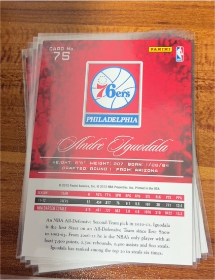2012 Panini NBA Hoops #75 Andre Iguodala — front