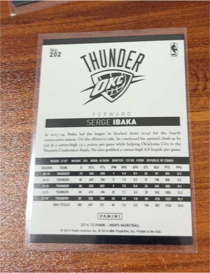2014-15 Panini Hoops #202 Serge Ibaka — front