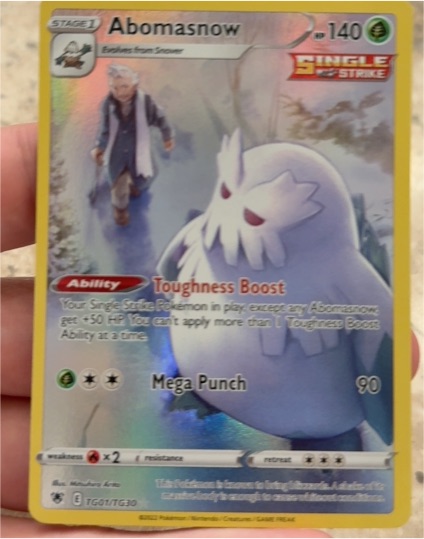 2022 Pokémon Sword & Shield Astral Radiance #TG01 Abomasnow — front