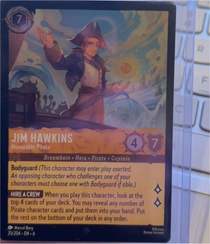 Disney Lorcana 2023 #25/204 Jim Hawkins - Honorable Pirate — front