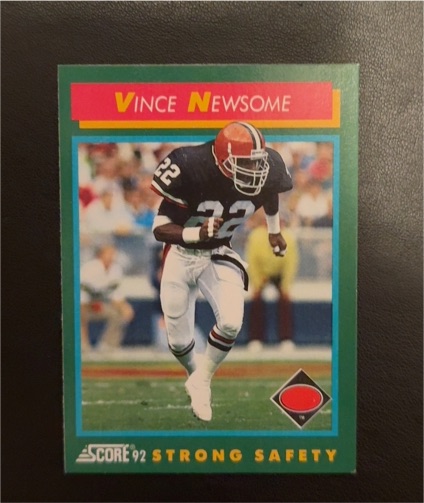 1992 Score #279 Vince Newsome — front