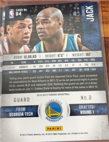 2012-13 Panini Threads #94 Jarrett Jack — front