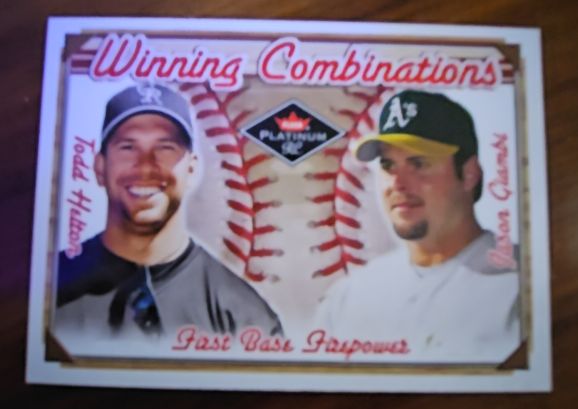 2001 Fleer Platinum #23 Todd Helton Jason Giambi Winning Combinations — front