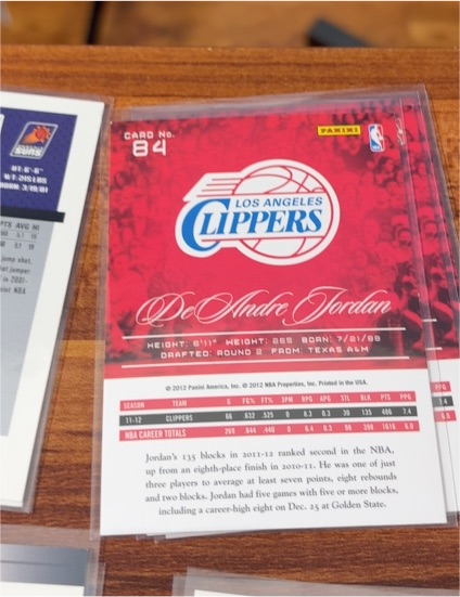 2012 Panini #84 DeAndre Jordan — front