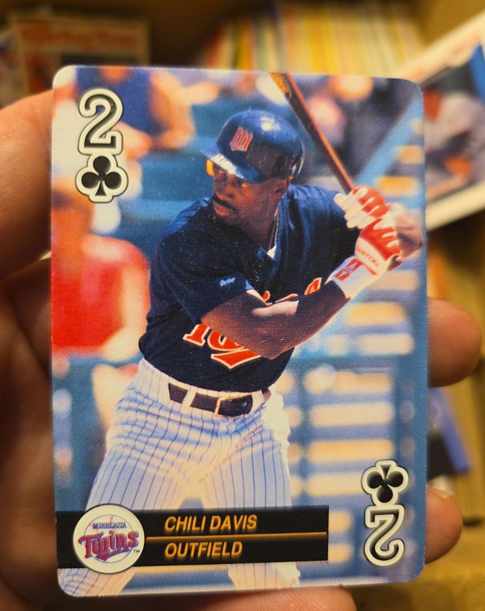 1992 U.S. Playing Card Co. Baseball Aces #2 Chili Davis Minnesota Twins — front