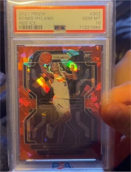 2021 Panini Prizm #302 Bones Hyland Red Ice Rookie — front