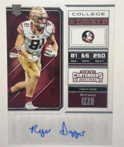 2018 Panini Contenders Draft Picks #209 Ryan Izzo — front