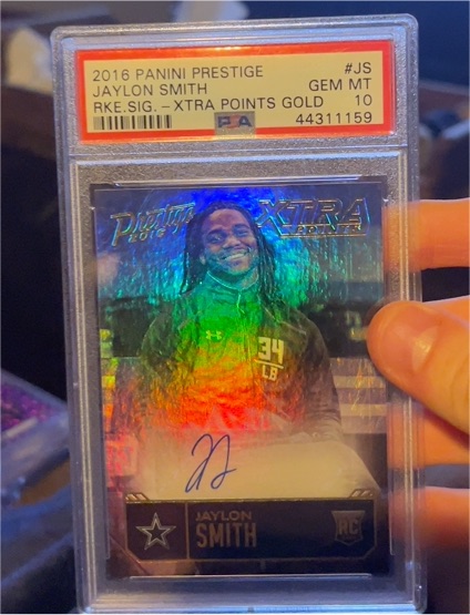 2016 Panini Prestige #JS Jaylon Smith Rookie Signature Extra Points Gold — front