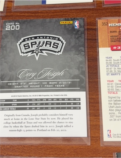 2012 Panini #200 Cory Joseph — front