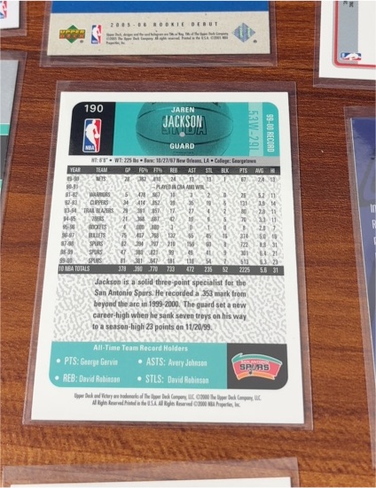 1999 Upper Deck #190 Jaren Jackson — front