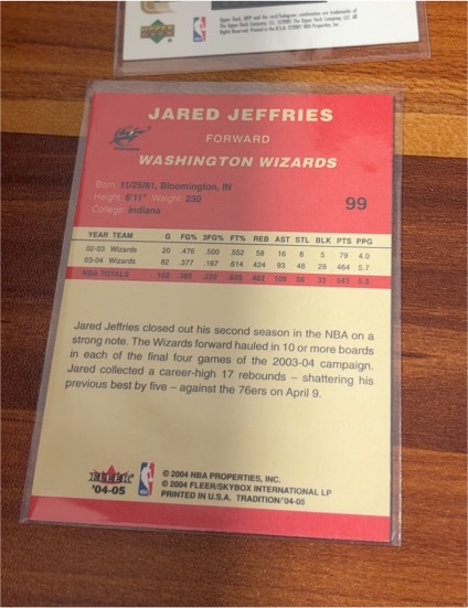 2004-05 Fleer #99 Jared Jeffries — front