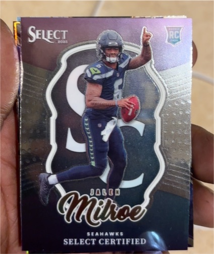 2025 Panini Select #13 Jalen Milroe Rookie Select Certified Seattle Seahawks — front