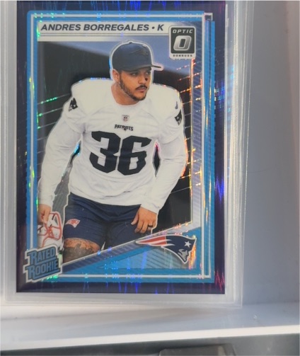 2025 Panini Donruss Optic #287 Andres Borregales Purple Shock — front