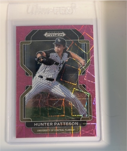2022 Panini Prizm Draft Picks #PDP145 Hunter Patteson Neon Pink Velocity — front