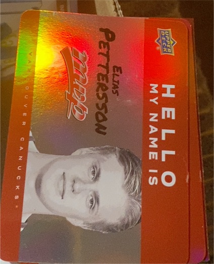 2025-26 Upper Deck MVP Hello My Name Is #HNI-12 Elias Pettersson — front