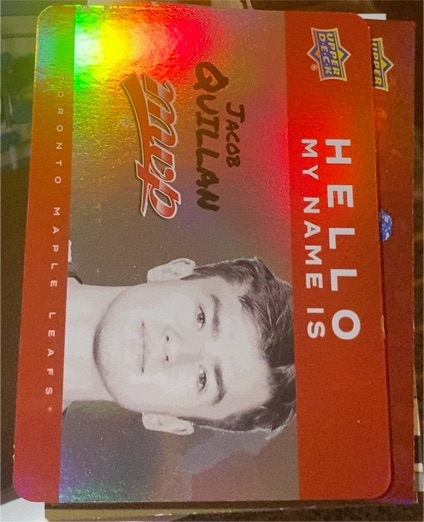 2025-26 Upper Deck MVP #HNI-11 Jacob Quillan Hello My Name Is — front