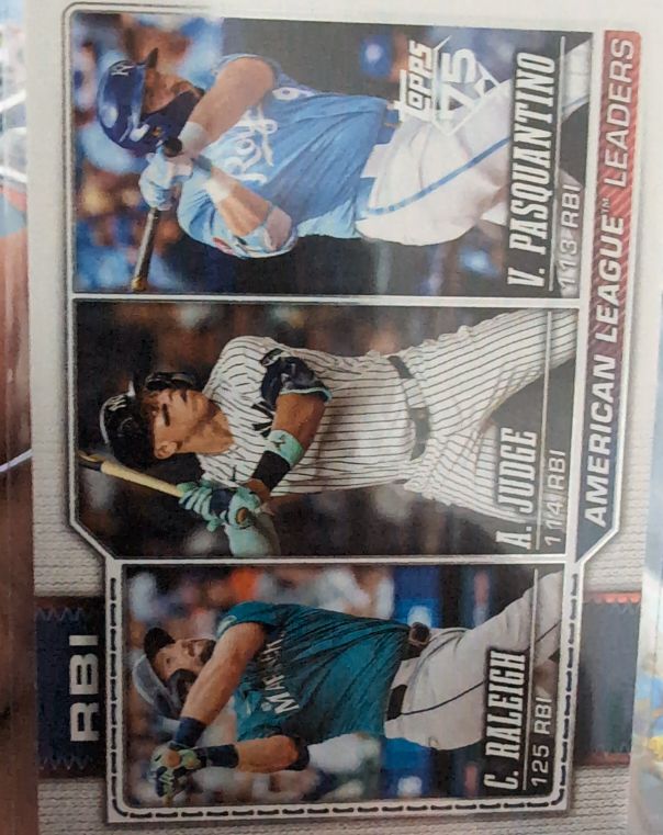 2026 Topps #211 Aaron Judge / Cal Raleigh / Vinnie Pasquantino — front