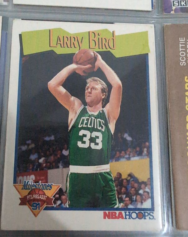 1991 NBA Hoops Milestones #314 Larry Bird — front