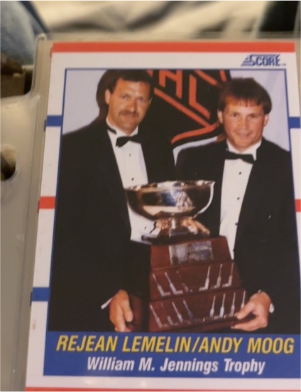 1990-91 Score #365 Rejean Lemelin & Andy Moog — front