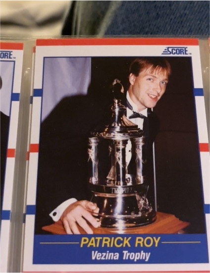 1990-91 Score #364 Patrick Roy Vezina Trophy — front