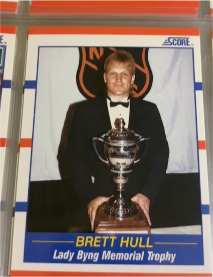 1990-91 Score #366 Brett Hull Lady Byng Memorial Trophy — front