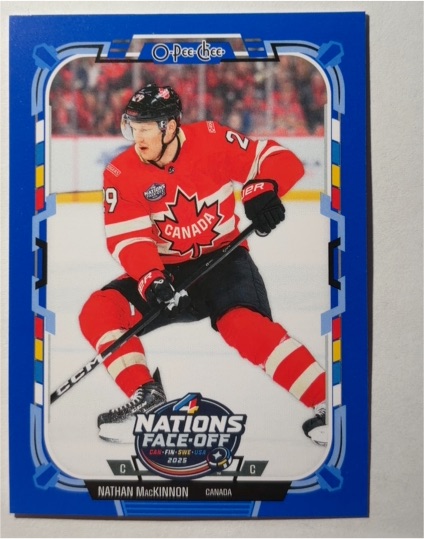 2025-26 O-Pee-Chee #516 Nathan MacKinnon 4 Nations Face Off — front