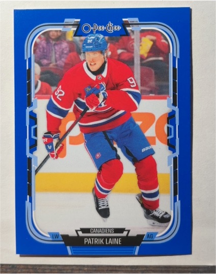 2025-26 O-Pee-Chee Blue Border #43 Patrik Laine — front