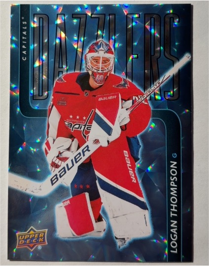 2025-26 Upper Deck Series 2 Dazzlers Blue #DZ-81 Logan Thompson — front