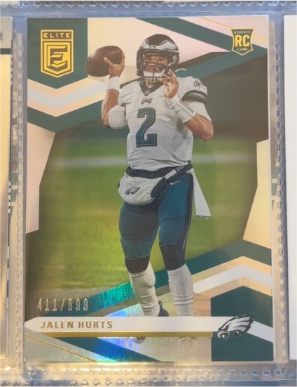 2020 Panini Donruss Elite #411 Jalen Hurts Rookie Card — front
